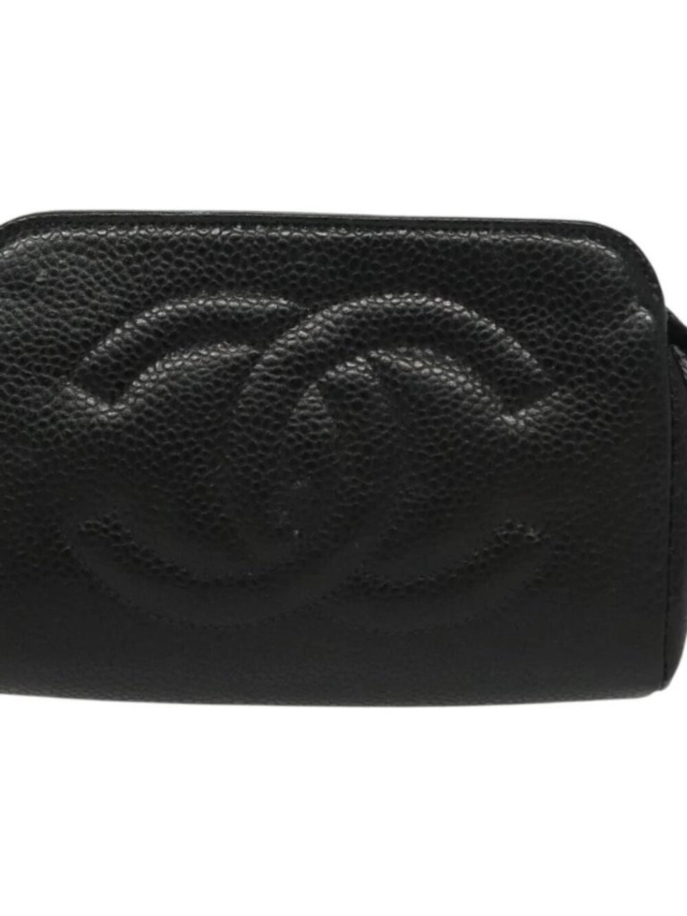 CHANEL Pouch Grained Calf Skin Black Gold CC Auth bs28771 - Picture 12 of 16